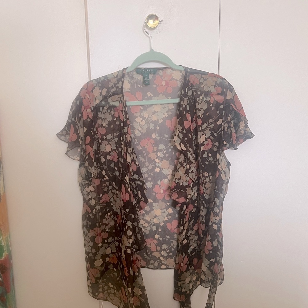 Woman’s size 16 Ralph Lauren’s floral blouse